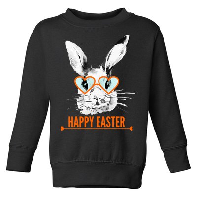 Happy Easter Hipster Bunny Rabbit Toddler Sweatshirt