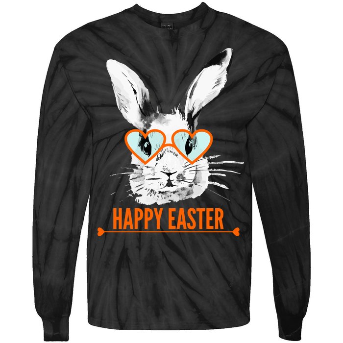 Happy Easter Hipster Bunny Rabbit Tie-Dye Long Sleeve Shirt