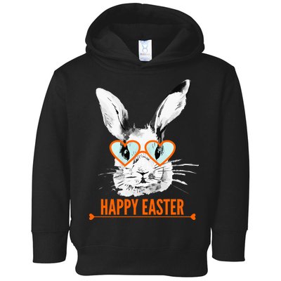 Happy Easter Hipster Bunny Rabbit Toddler Hoodie