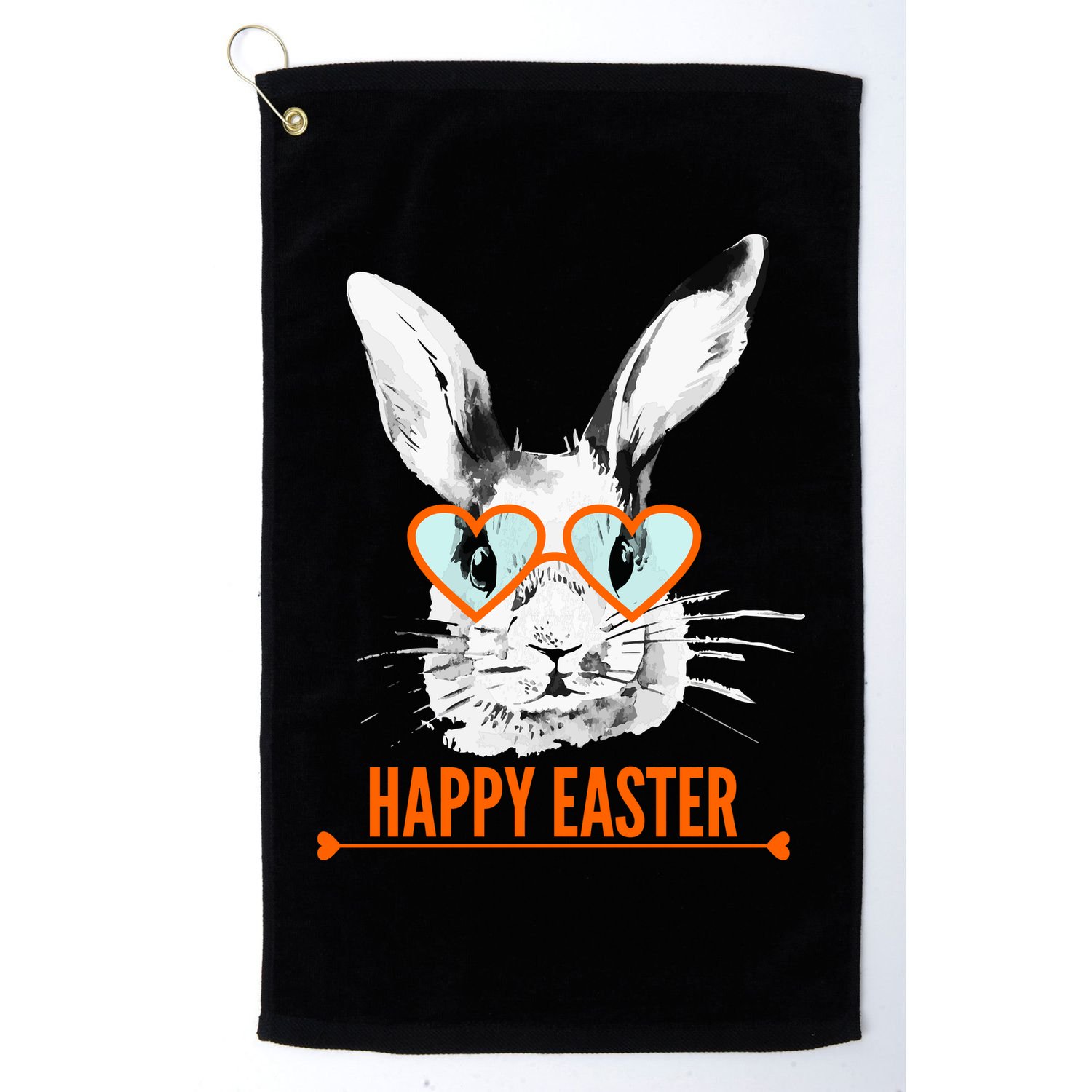 Happy Easter Hipster Bunny Rabbit Golf Towel