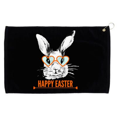 Happy Easter Hipster Bunny Rabbit Grommeted Golf Towel