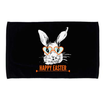 Happy Easter Hipster Bunny Rabbit Microfiber Hand Towel