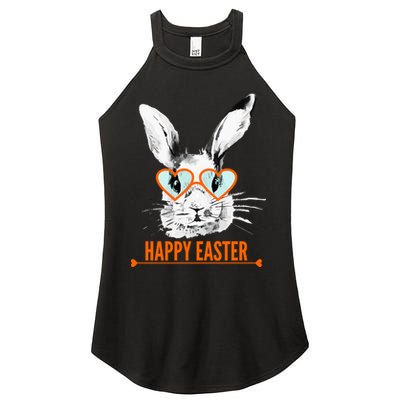 Happy Easter Hipster Bunny Rabbit Women's Perfect Tri Rocker Tank