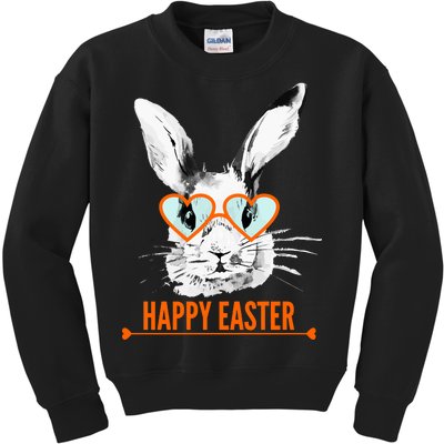 Happy Easter Hipster Bunny Rabbit Kids Sweatshirt