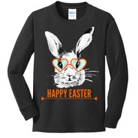 Happy Easter Hipster Bunny Rabbit Kids Long Sleeve Shirt