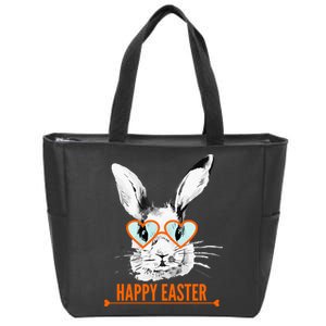 Happy Easter Hipster Bunny Rabbit Zip Tote Bag