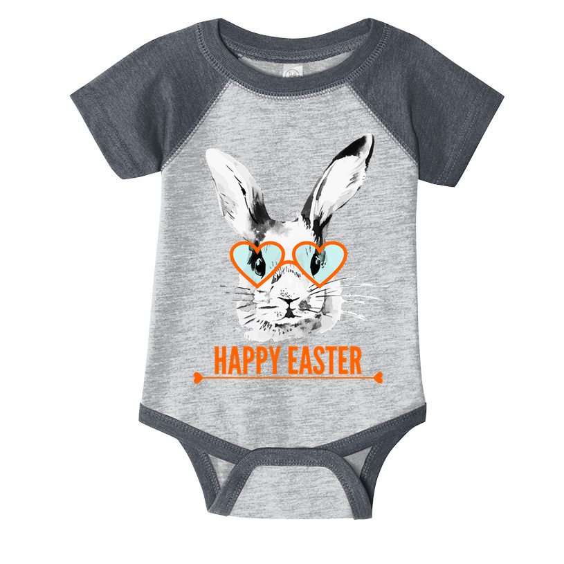 Happy Easter Hipster Bunny Rabbit Infant Baby Jersey Bodysuit