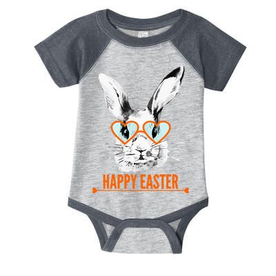 Happy Easter Hipster Bunny Rabbit Infant Baby Jersey Bodysuit