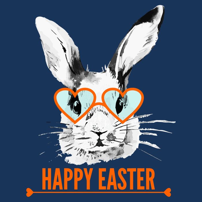 Happy Easter Hipster Bunny Rabbit Infant Baby Jersey Bodysuit