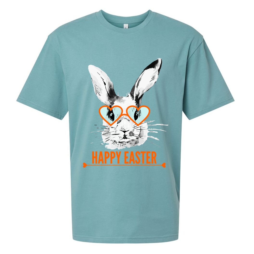 Happy Easter Hipster Bunny Rabbit Sueded Cloud Jersey T-Shirt