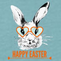 Happy Easter Hipster Bunny Rabbit Sueded Cloud Jersey T-Shirt
