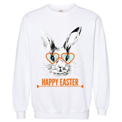 Happy Easter Hipster Bunny Rabbit Garment-Dyed Sweatshirt