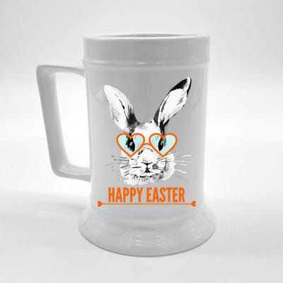 Happy Easter Hipster Bunny Rabbit Beer Stein