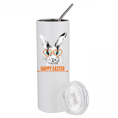 Happy Easter Hipster Bunny Rabbit Stainless Steel Tumbler