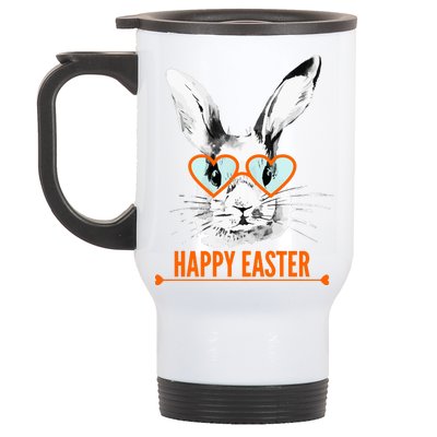 Happy Easter Hipster Bunny Rabbit Stainless Steel Travel Mug