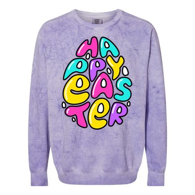 Happy Easter Pastel Egg Colorblast Crewneck Sweatshirt