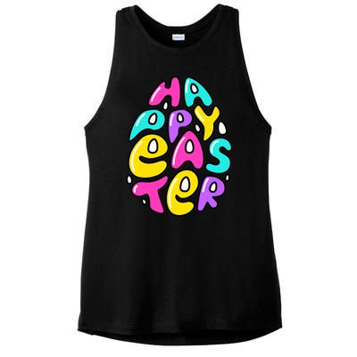 Happy Easter Pastel Egg Ladies PosiCharge Tri-Blend Wicking Tank