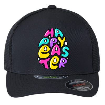 Happy Easter Pastel Egg Flexfit Unipanel Trucker Cap