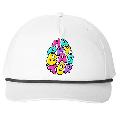 Happy Easter Pastel Egg Snapback Five-Panel Rope Hat