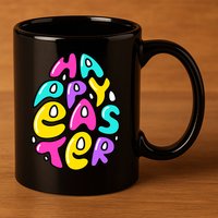 Happy Easter Pastel Egg 11oz C Handle Ceramic Mug