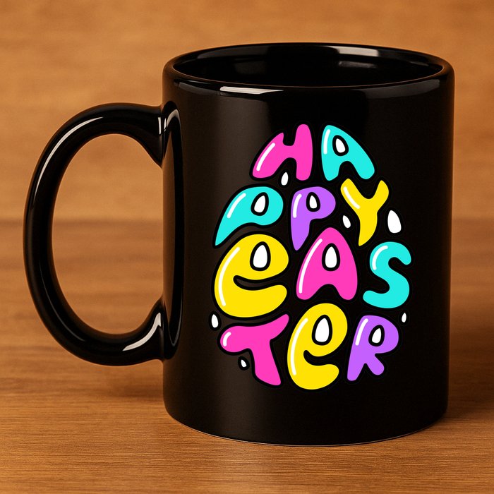 Happy Easter Pastel Egg 11oz C Handle Ceramic Mug