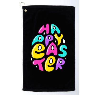 Happy Easter Pastel Egg Platinum Collection Golf Towel