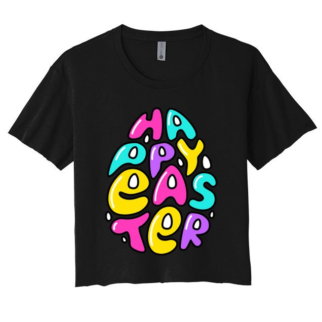 Happy Easter Pastel Egg Crop Top