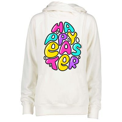 Happy Easter Pastel Egg Womens Funnel Neck Pullover Hood