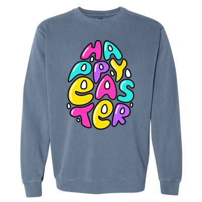 Happy Easter Pastel Egg Garment-Dyed Sweatshirt