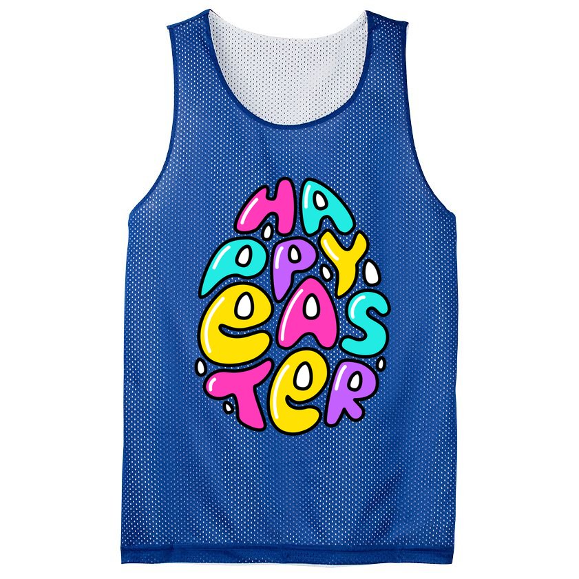 Happy Easter Pastel Egg Mesh Reversible Basketball Jersey Tank