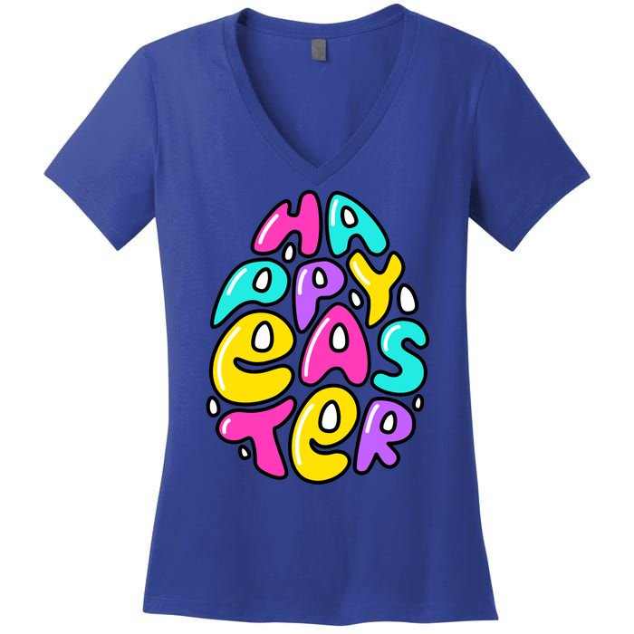 Happy Easter Pastel Egg Women's V-Neck T-Shirt