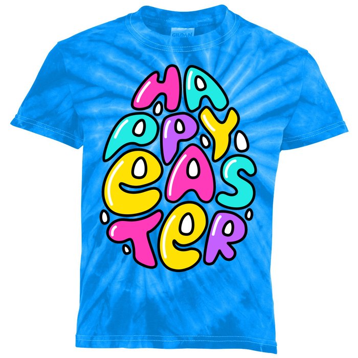 Happy Easter Pastel Egg Kids Tie-Dye T-Shirt