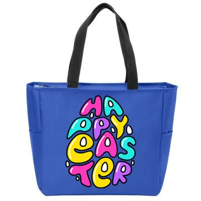 Happy Easter Pastel Egg Zip Tote Bag