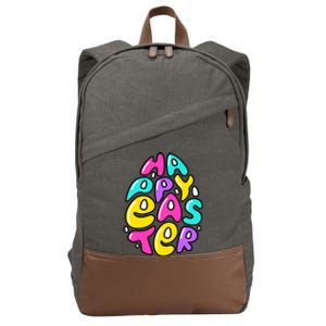 Happy Easter Pastel Egg Cotton Canvas Backpack