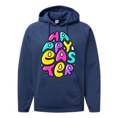 Happy Easter Pastel Egg Performance Fleece Hoodie