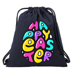 Happy Easter Pastel Egg Drawstring Bag