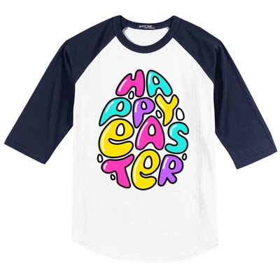 Happy Easter Pastel Egg Baseball Sleeve Shirt