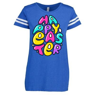 Happy Easter Pastel Egg Enza Ladies Jersey Football T-Shirt