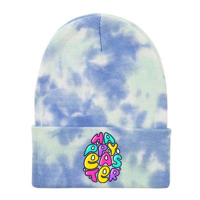 Happy Easter Pastel Egg Tie Dye 12in Knit Beanie