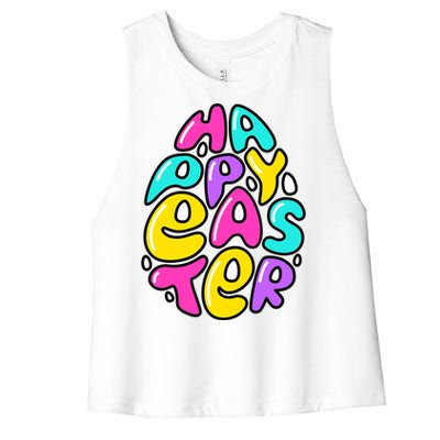 Happy Easter Pastel Egg Women's Racerback Cropped Tank