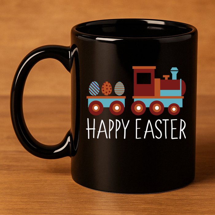 Happy Easter Train 11oz C Handle Ceramic Mug