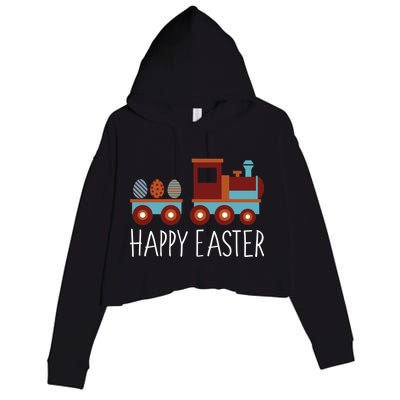 Happy Easter Train Crop Fleece Hoodie
