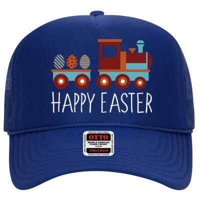 Happy Easter Train High Crown Mesh Back Trucker Hat