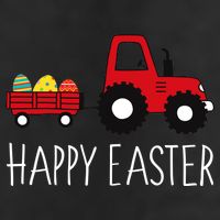 Happy Easter Truck 7 Panel Mesh Trucker Snapback Hat