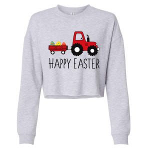 Happy Easter Truck Cropped Pullover Crew