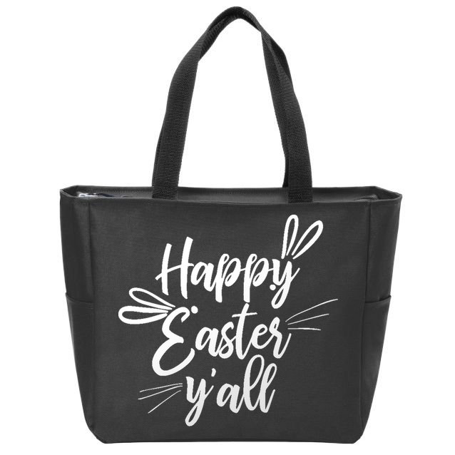 Happy Easter Y'all Bunny Ears Zip Tote Bag