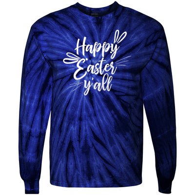 Happy Easter Y'all Bunny Ears Tie-Dye Long Sleeve Shirt