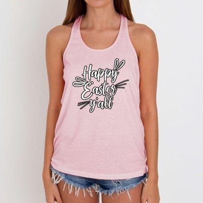 Happy Easter Y'all Bunny Ears Women's Knotted Racerback Tank