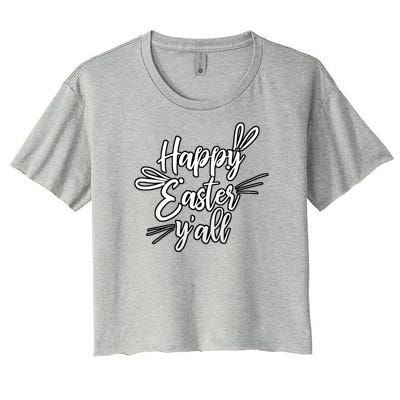 Happy Easter Y'all Bunny Ears Women's Crop Top Tee