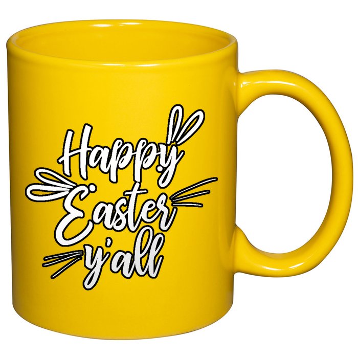 Happy Easter Y'all Bunny Ears 11oz C Handle Ceramic Mug